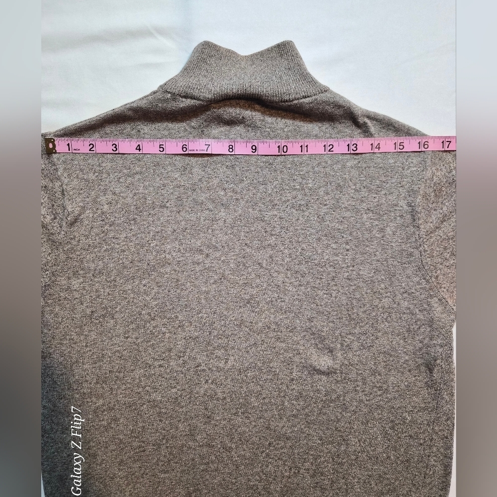 ​Talbots Petites Made in Italy 100% Cotton Mock Neck Sweater - Grey Marl - Med - Picture 3 of 6
